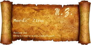 Merő Zina névjegykártya